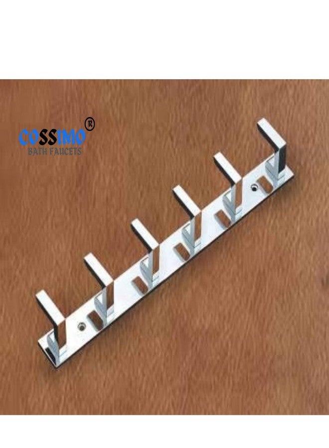 Cossimo علاقة ملابس كوسيمو عالية الجودة من الفولاذ المقاوم للصدأ على شكل حرف L بستة دبابيس، علاقة ملابس مثبتة على الحائط للحمام، خطاف جداري للملابس، خطافات باب لتعليق المفاتيح والملابس والمناشف (عبوة من قطعتين) - Image 2